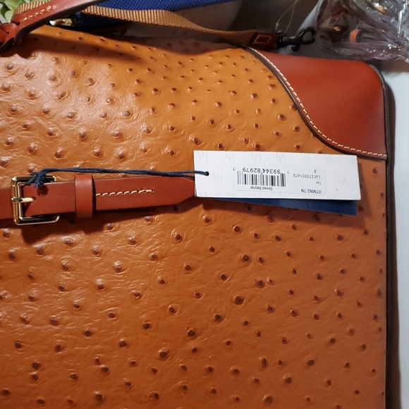 Dooney & Bourke Ostrich Domed satchel/ Tan - Picture 10 of 11